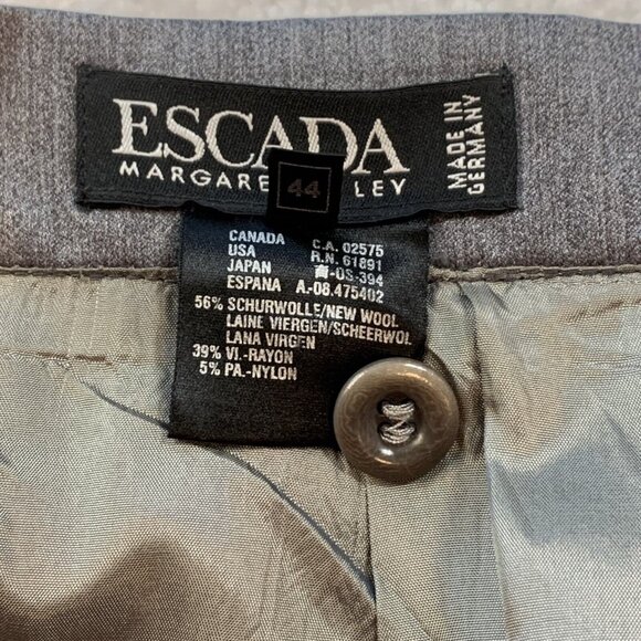 Escada Women's Margaretha Ley Virgin Wool Blend Pencil Skirt Lined 44 XL Gray - Picture 10 of 10